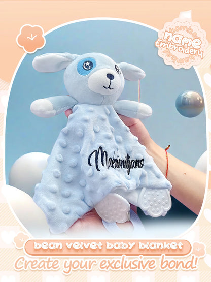 Custom Name Baby Blanket Personalized Baby Shower Gift Soft Minky Dot 2-in-1 Blanket & Lovey Set for Boys Girls
