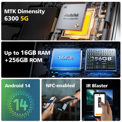 Ulefone 4.7" Rugged Phone Armor Mini 20 Pro 5G Android 14 16+256GB Smartphone LED Light 64MP Night Camera Mobile Phone