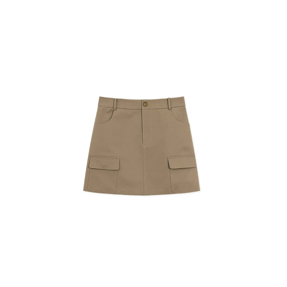 XIAOGULI Fashion Mini Skirt Women High Waist Khaki Cargo Short Skirt 2026 Autumn New Casual Office Lady Daily Outfit