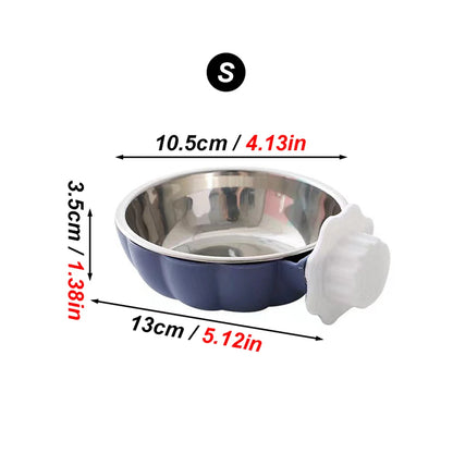 Movable Lifting Pet Hanging Food Bowl Pumpkin Shaped Stainless Steel Water Bowl for Rabbit Hamster Bird Cat Pet Feeding Supplies