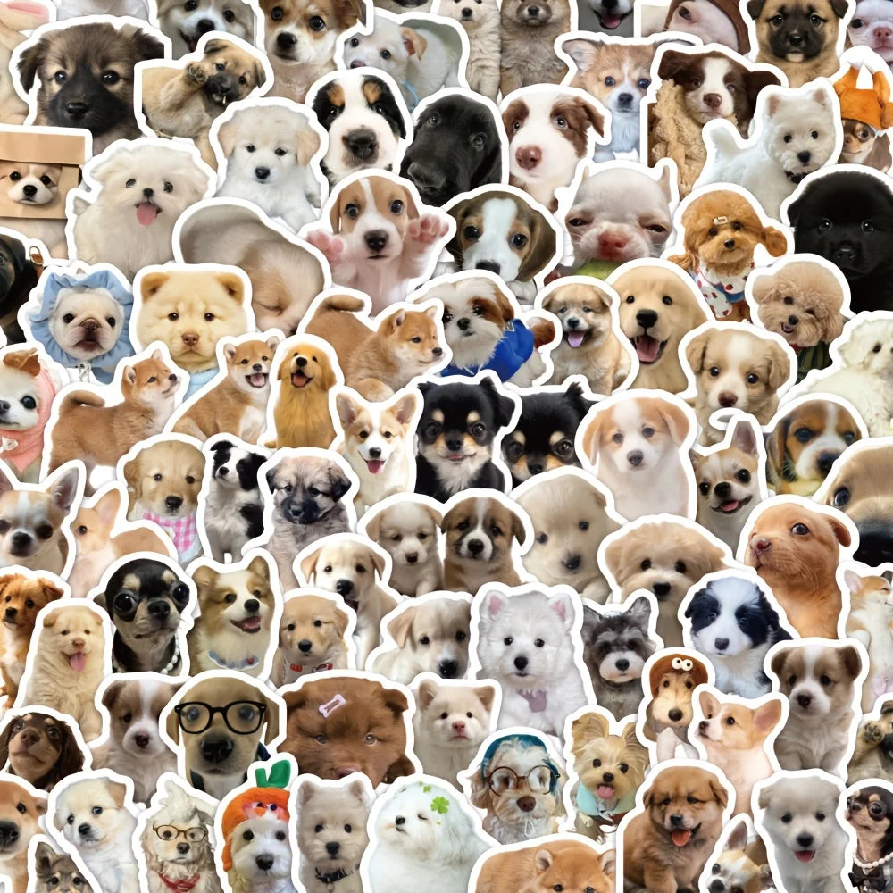 100pcsRealistic puppy sticker Cute Dog and Puppy Animal StickersinsStylish and Cute Pet Wall and Desktop Stickers