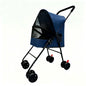 Pet Stroller Lightweight Metal Foldable Multi Tier Carrier Round Handle For Cats Dogs Outdoor Travel