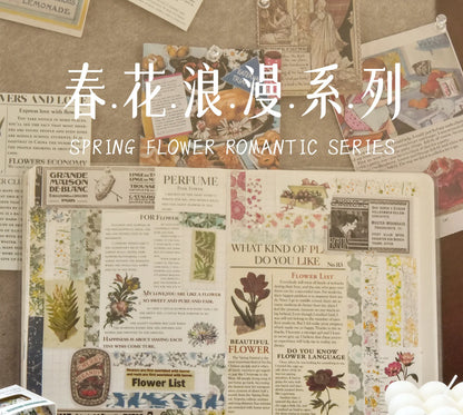 5 Rolls/set Aesthetics Floral Decorative Adhesive Tape Flower Washi Tape DIY Scrapbooking Material Sticker Label Stationery