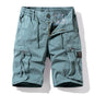 Men Summer New Multi Pockets Cotton Cargo Shorts Men Fashion Solid Quick Dry Joggers Shorts Pants Outdoor Breathable Shorts Male