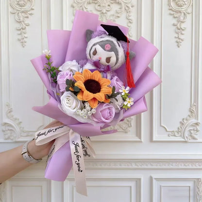 Cartoon Anime Series Hellokitty Kulomi Plush Toys Creative Graduation Bouquet Children's Day Birthday Graduation Gifts For Kids