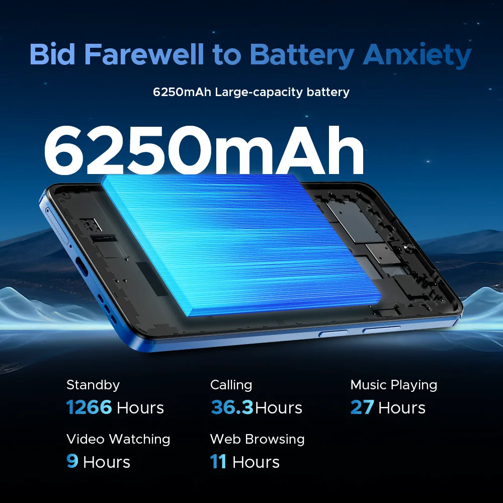 DOOGEE Note 59 5G SmartphoneAndroid 15 NFC Cellphone 6.75" Screen 32GB (8+24) 128GB Unisoc T820  6250mAh Battery Mobile Phone