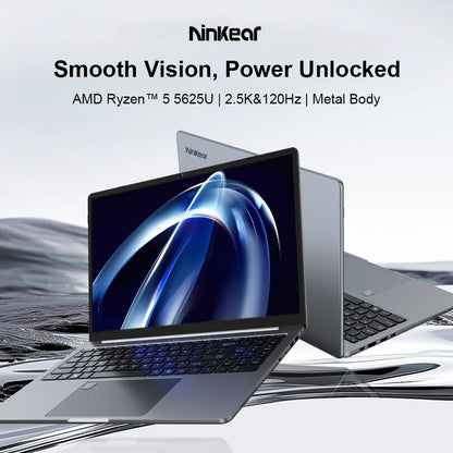 Ninkear A15 Pro Laptop 16GB 1TB AMD Ryzen 5 16 inch 120Hz 2560*1600 Display Screen Fingerprint Unlock Notebook Computer