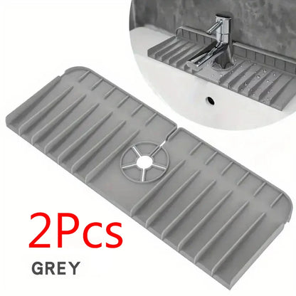 Silicone Faucet Mat Dish Soap Sponge Holder Sink Kitchen Countertop Drying Mat Bathroom Kitchen Sink Splash Guard Drain Pad