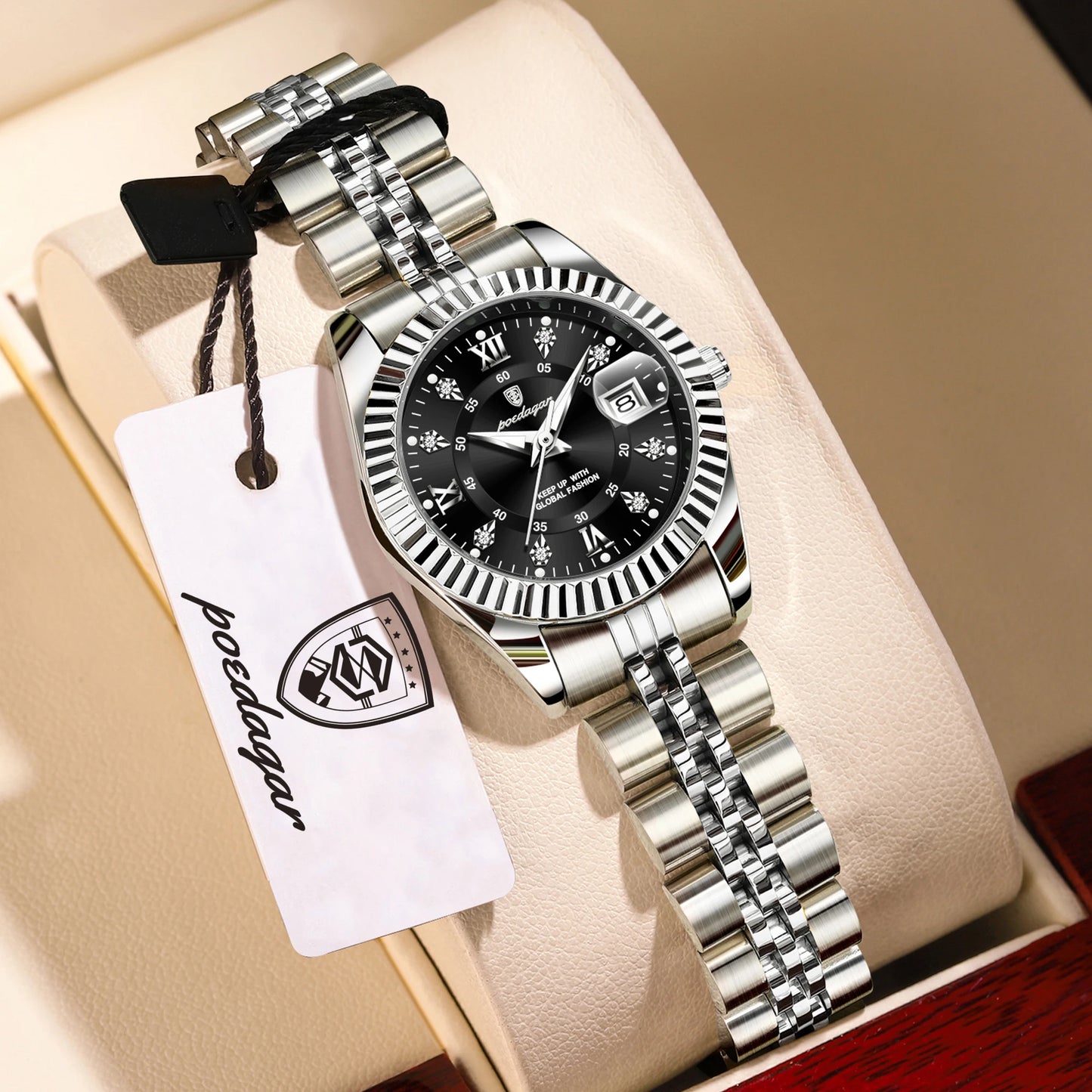 POEDAGAR Elegant Women's Watch Waterproof Luminous Date Fashion Ladies Wristwatch Stainless Steel Quartz Watches For Women Reloj