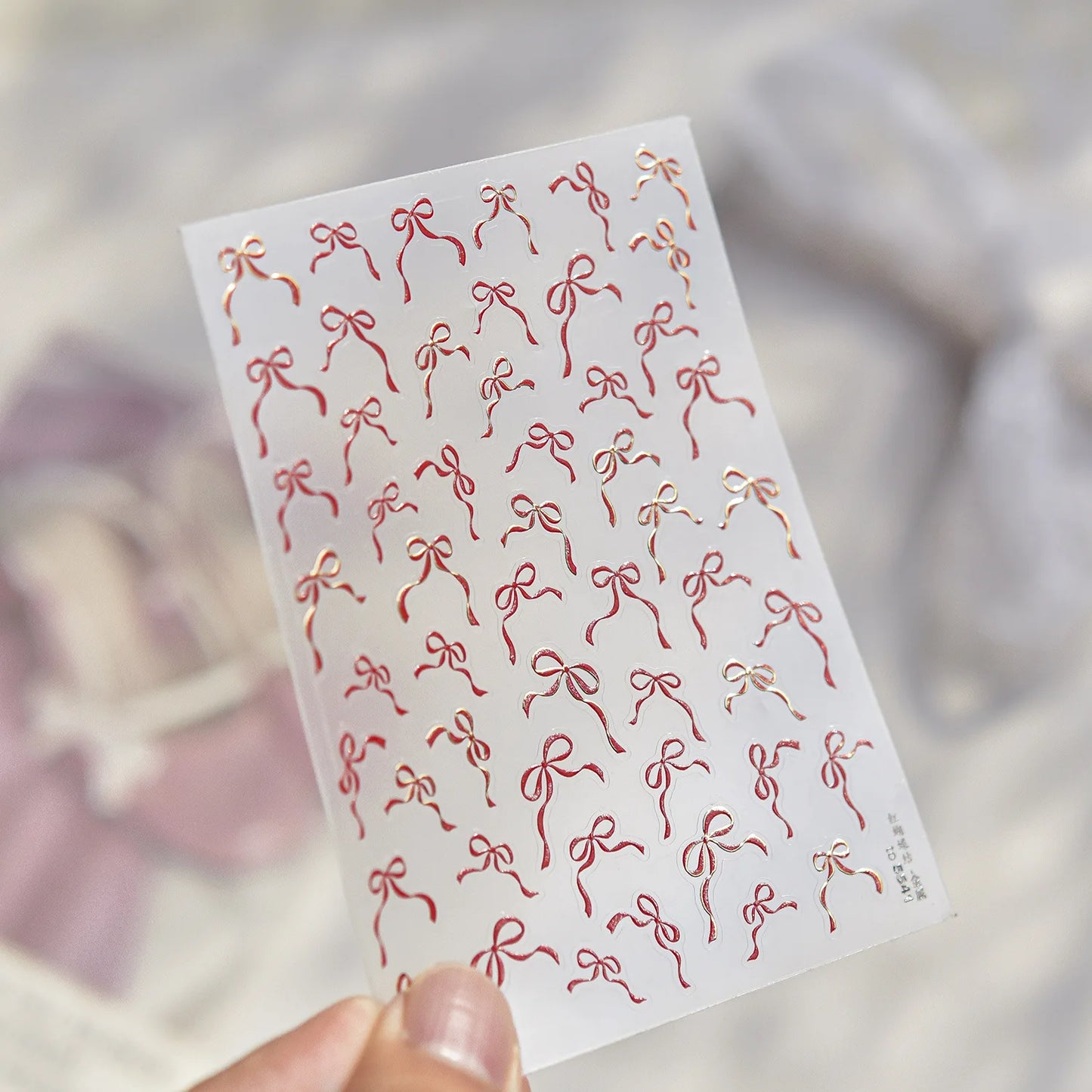 Shell Light Nail Stickers Small Fresh White Bow Ribbon Nail Charms Stickers Self Adhesive Nails 3D Decorations Parts DIY Decals