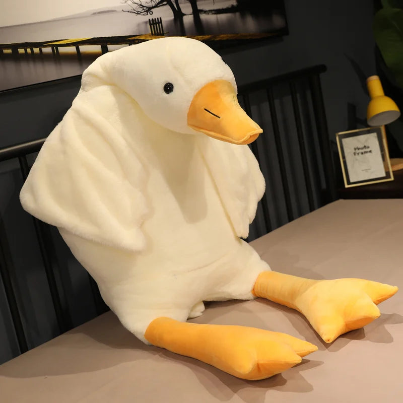 50-190cm Large Brown Hug Stuffed Animal Duck Kawaii Giant Goose Plush Toy Sleeping Pillow Big Soft Doll Party Gift for Boy Girls