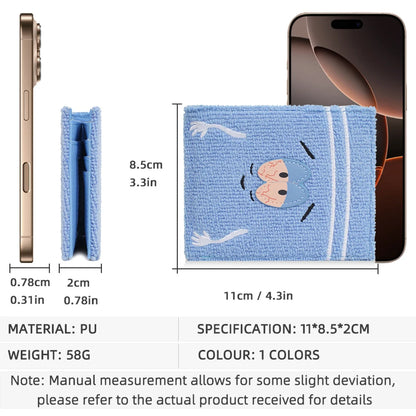 Plush Cartoon Wallet for Women Soft Fuzzy Surface PU Leather Coin Purse with Zip Closure Cute Casual Gift for Girls