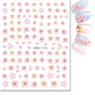 3d Nail Art Decals Watercolor Florals Purple Green Pink Flowers Leafs Fruit Adhesive Sliders Nail Stickers For Manicure