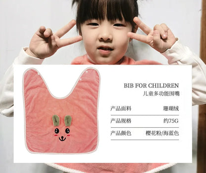 1pc Baby Bibs for Children Washing Face Towel Soft Salive Towel Boys Girls Learning Brushing Teeth Towel for 3 To 8 Years Kids