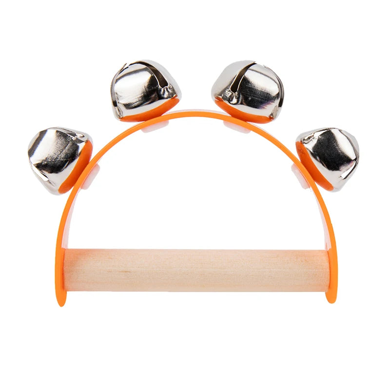 Wooden Half Round Hand Ringing Bell Children Musical Orff Instruments Clapper Handle Educational Fun Toys Infant Teaching Aids