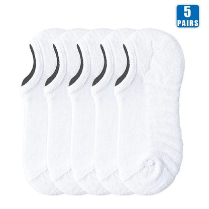 5 Pairs Men's Cotton Short Socks High Quality Crew Ankle Casual Soft Non-Slip Breathable Low-Cut Summer Autumn Socks for Men