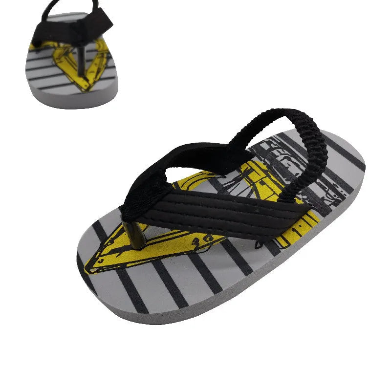 Children Flip Flops Shoes Cartoon Summer EVA Soft Sole Indoor Bathing Anti Fall Girls and Boys Sandals Beach and Pool Slippers