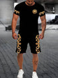New Plus Size Men's T-shirt And Shorts Set Summer Casual Daily Men's Short Sleeve Top Urban Street Men's Fashion T Shirt Shorts