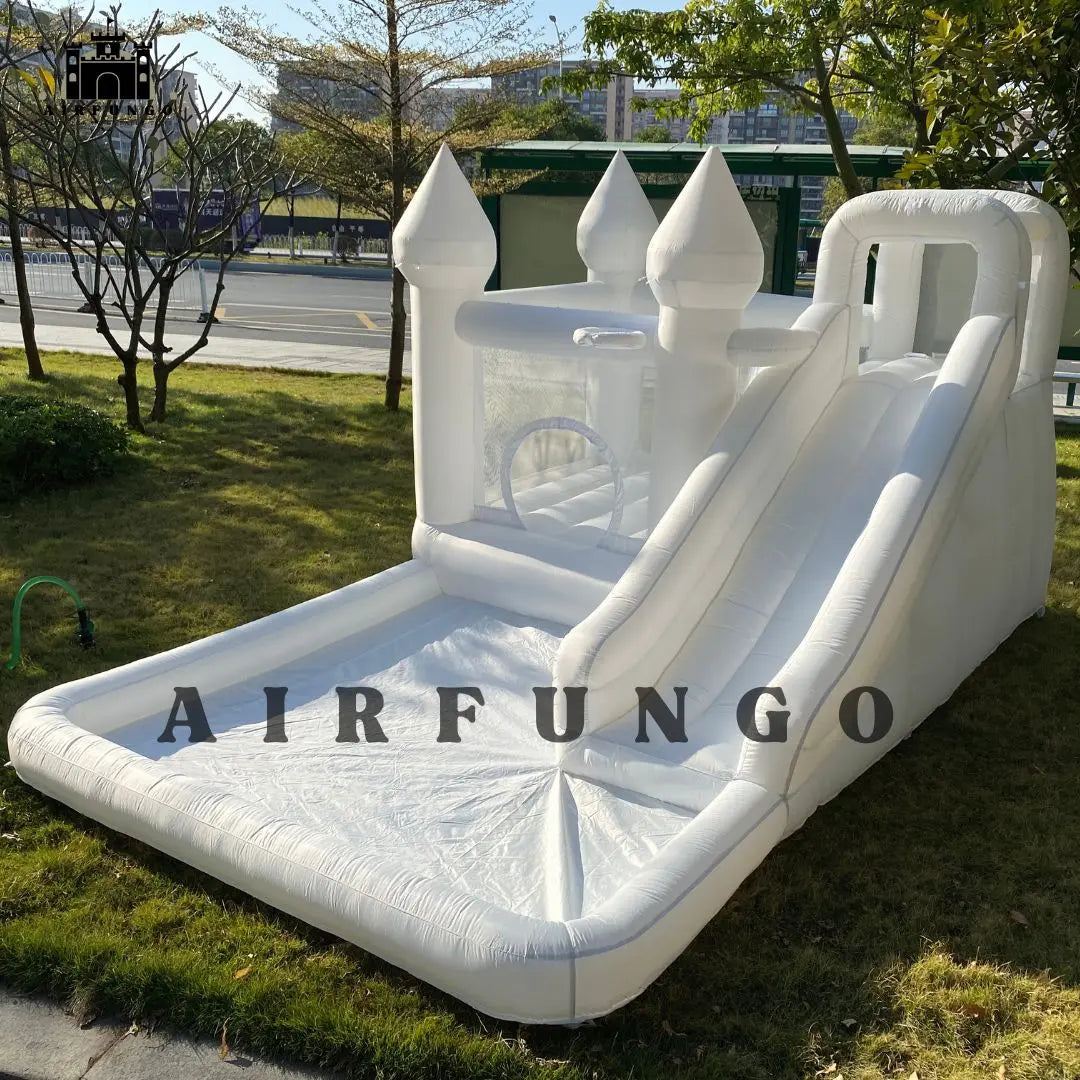 Customization White Bounce House with Blower 10x13.7x7.2ft Kids Bouncy Castle For Birthdays Party/ Gift