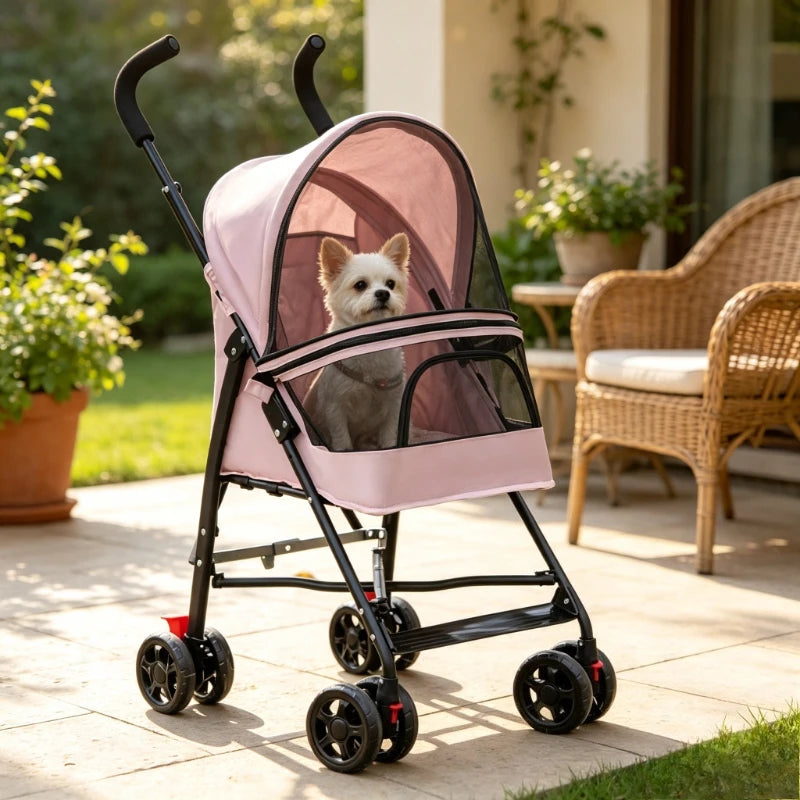 Foldable Pet Stroller for Small Dogs Cats Lightweight Travel Pushchair Breathable Carrier  Teddy Puppies Outdoor Walks Shopping