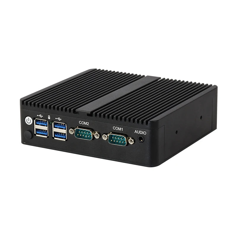 BEBEPC Fanless Industrial Mini PC with Intel Celeron J6412 J1900 Support Linux Computer with 2xRS232/485 2xGbE LAN Win10 Ready