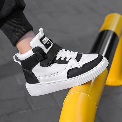 autumn boys sneaker high top children shoes luxury leather basketball shoes kids PU tennis sports shoes for boy size 28-39