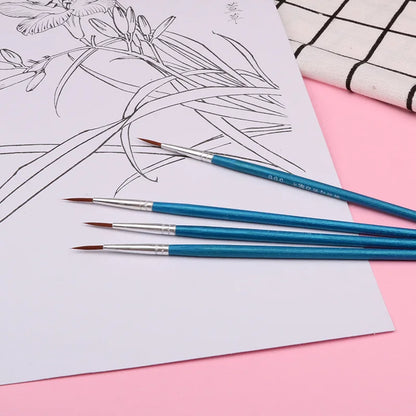 10Pcs/Set Fine Hand-painted Thin Hook Line Pen Short Wood Rod Drawing Art Pen Paint Brush Art Supplies Nylon Brush Special Offer