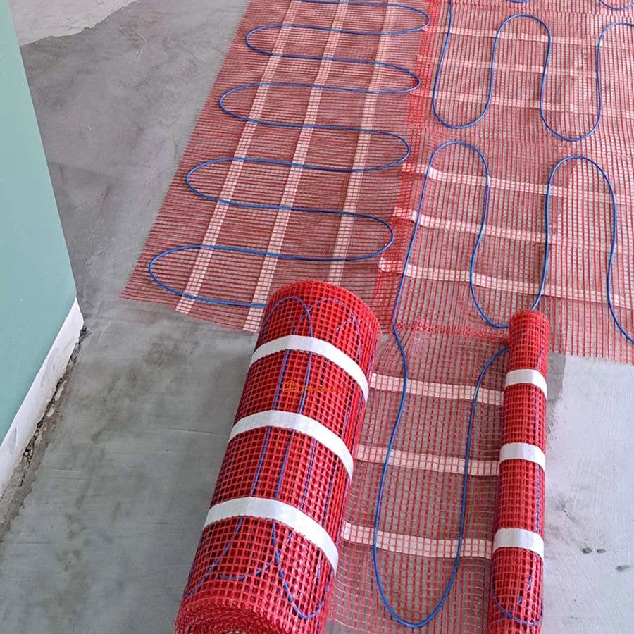 230V 150w/m2 Electric Underfloor Heating Mat Kit Pad System Parts For Bathroom Ceramic Stone Tile Wooden Floor Heated Warming