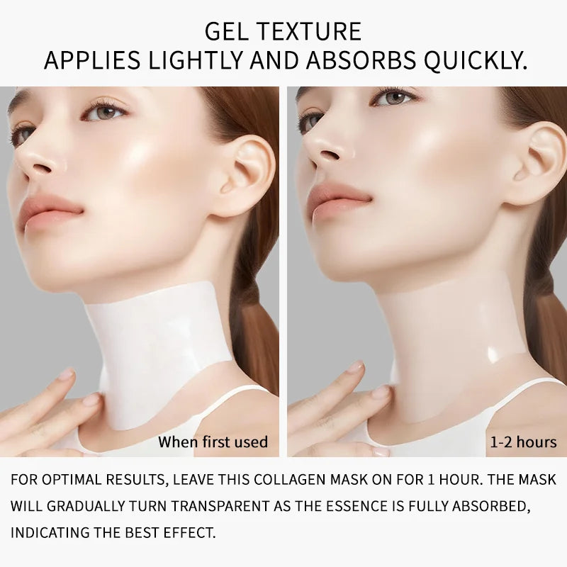 Overnight Collagen Neck Mask Anti Wrinkle 4Pcs/Box Moisturizing Lift Firming Neck Mask Hyaluronic Acid for All Skin Types