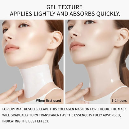 Overnight Collagen Neck Mask Anti Wrinkle 4Pcs/Box Moisturizing Lift Firming Neck Mask Hyaluronic Acid for All Skin Types