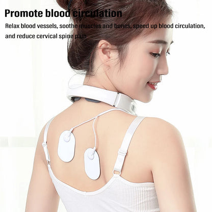 Ems Electric Neck Massager 6-Mode 9-Speed Massager Muscle Relaxation Battery Neck Massager Tool Relax Cervical Relief Pain