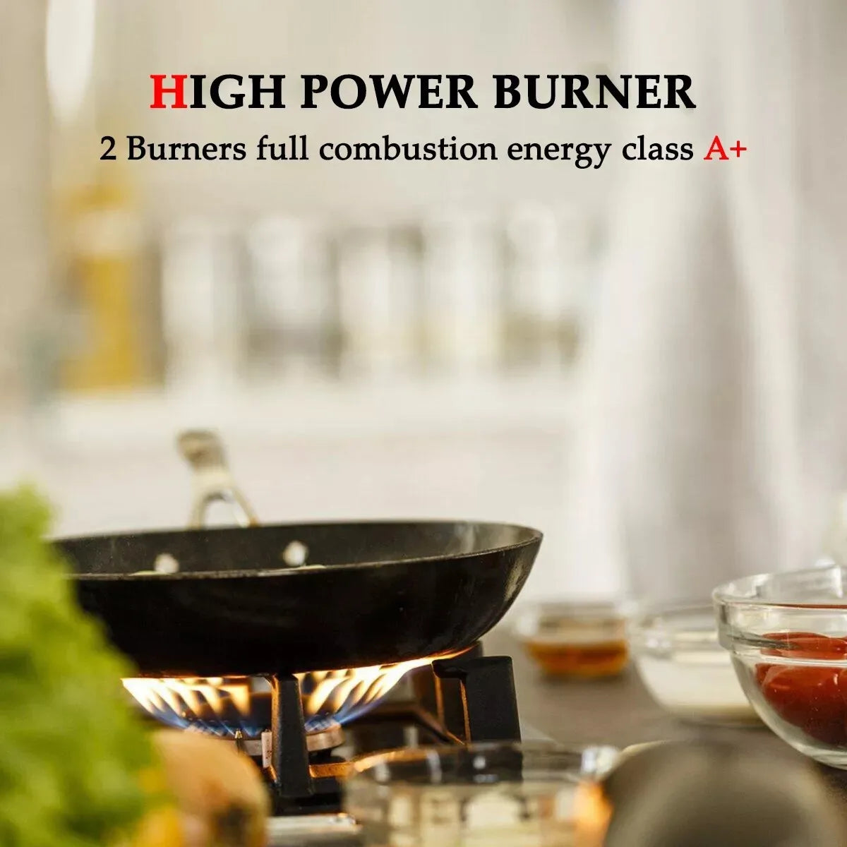 TopStrong 2 Burners 30cm Kitchen Built in Tempered Glass NG/LPG Dual Fuel Gas Hob UKGCT-B02
