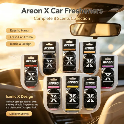 Areon X Version Mixed Scent Hanging Car Air Freshener Assorted Fragrance Paper Sheets For Auto Home Pack Of 8 To 216 Mixed Pcs