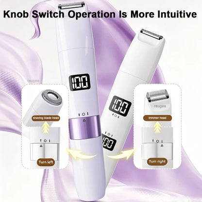 Trimmer for Women 2 in 1 Double Head Epilator Portable Electric Razors Bikini Shaver for Body Leg Underarm Hair Remover Trimmer