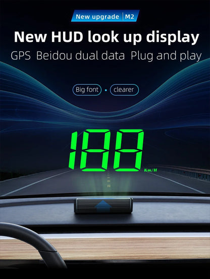  M2 Universal GPS HUD Car Speedometer Projector With Speed KMH Head Up Display Car USB Cable Plug & Play GPS & Beidou System