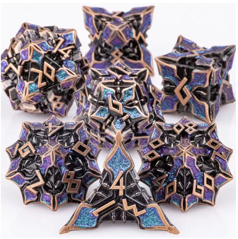 7pcs DND Metal Dice Set MTR Polyhedral Dice for Dungeons And Dragons Role Playing Games D&D Dice Set Dnd Gifts