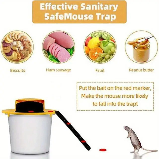Multi-catch Auto Reset Mouse Trap Flip And Slide Bucket Lid For Indoor Outdoor Use - Rat Control