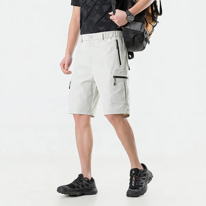 Summer Quick Dry Cargo Shorts Mens Lightweight Work Cargo Shorts Multi Pockets Waterproof Outdoor Hiking Fishing Shorts Male