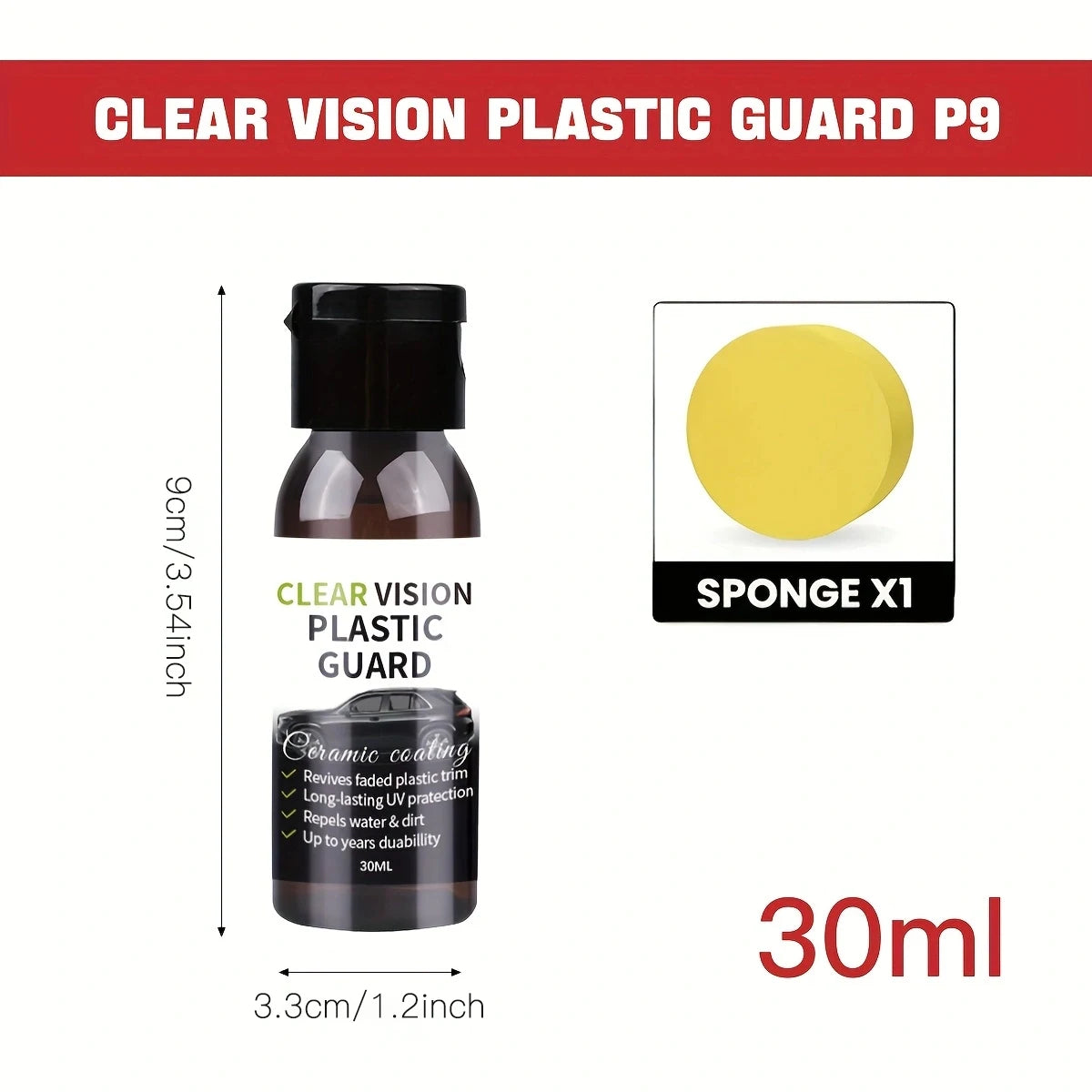 Car Plastic Restorer Ceramic Coating 2-3 Years Long-Lasting Protect Repair Whitening Black Shine Plastic Trim & Rubber Care P9