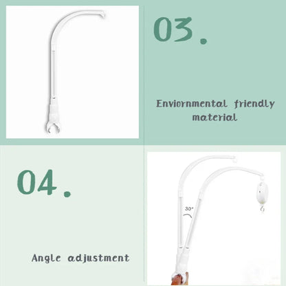 Baby Crib Hanging Rattle Toys Holder Arm Bracket Infant Mobile Bed Bell DIY Rotating Hanging Clip Holder Stroller Accessories