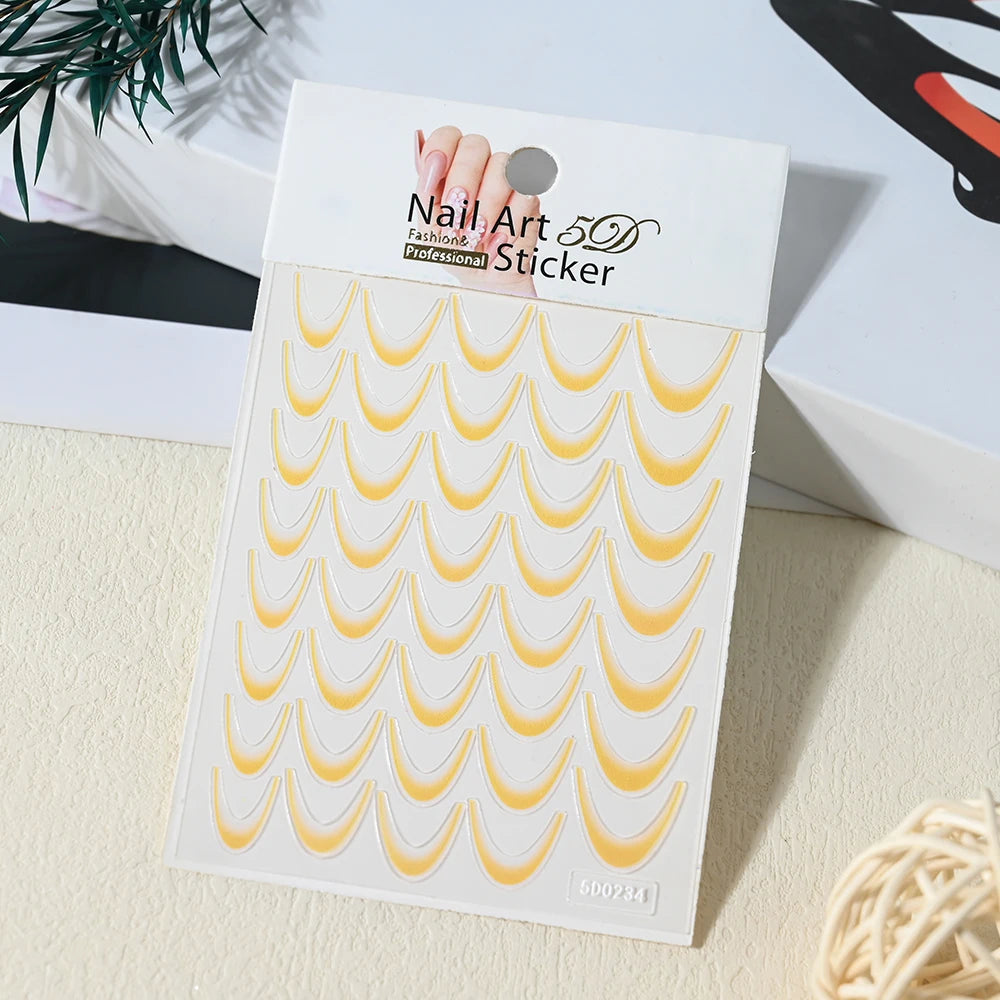 1Pc 3D Gold Hollow Irregular Geometric Nail Stickers Holo Metal Frame Gold/Silver Decals Square Self Adhesive Sliders Nail Deco