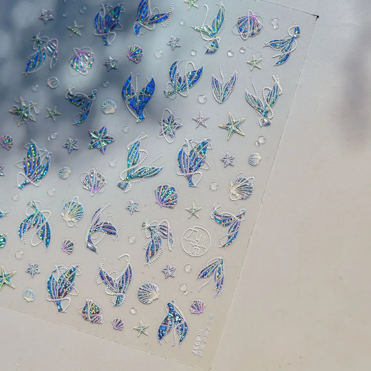 Colorful Bagful Jellyfish Bubbles Swimming Rings Rainbow Stars Ocean Starfish Self Adhesive 5D Nail Art Sticker Manicure Decal