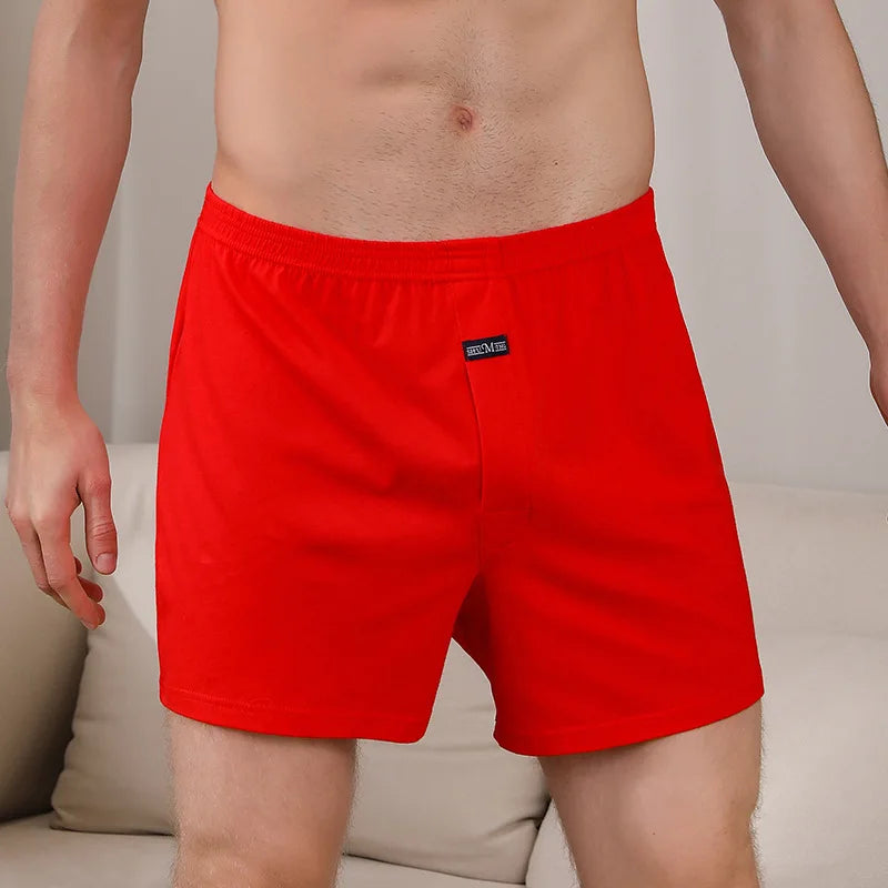 1PCS Men's Underwear Aro Pants Pure Cotton Home Sleeping Pants Loose Breathable Men's High Waisted Four Corner Boxers Shorts