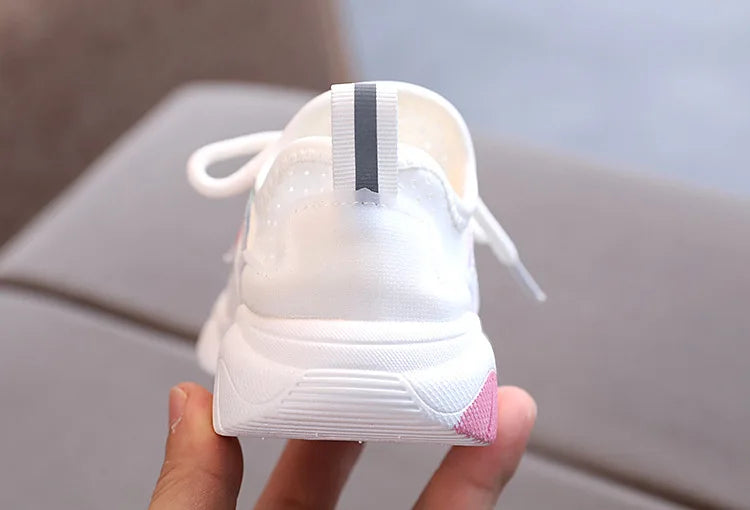 2022 Breathable Toddler Boy Sneakers Stretch Fabric Fashionable Baby Running Shoes Pink School Girl Sports Shoes Sneakers
