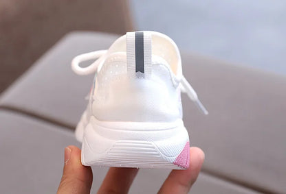 2022 Breathable Toddler Boy Sneakers Stretch Fabric Fashionable Baby Running Shoes Pink School Girl Sports Shoes Sneakers