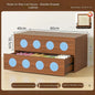Triple-Function Cat House with Litter Box & Storage,Human-Pet Shared Furniture,Cat Tree Hut, Indoor Cat Den,Multi-Level Cat Fort