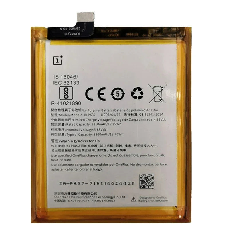 Original Battery For Oneplus one 1+ For OnePlus 1 2 3 1+3 One Plus Nord 2 N10 X 3 3T 5 5T 6 6T 7 7T 8 8T 9 9R Pro Plus Batteries