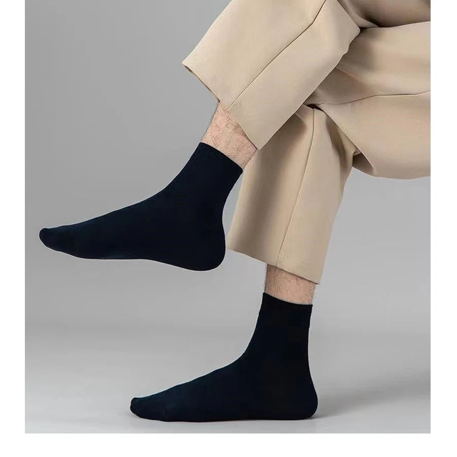 10 Pairs/Lot New Men's Cotton Socks New Styles Black Business Men Socks Soft Breathable Autumn Spring for Male White