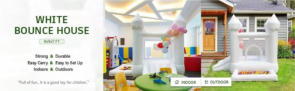 White Wedding Inflatable Bounce House With Slide Bouncy Castle  Jumping Party Game Trampoline With UL Blower Outdoor