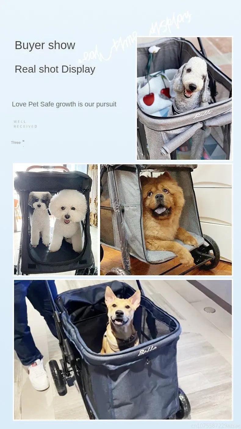 Multiple pet strollers large dog trolley cart folded large space Multifunctional trolley case with wheel bearing 30kg for travel
